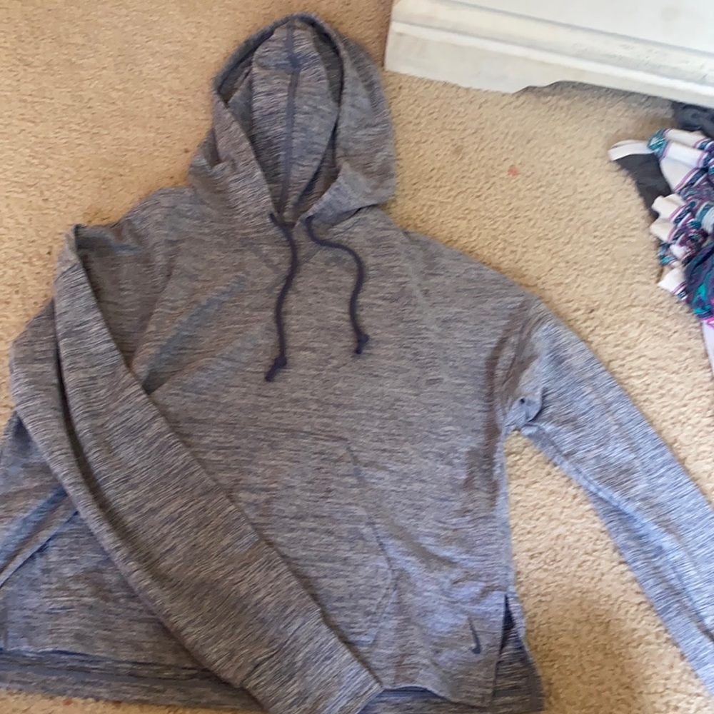 blue slightly cropped hoodie